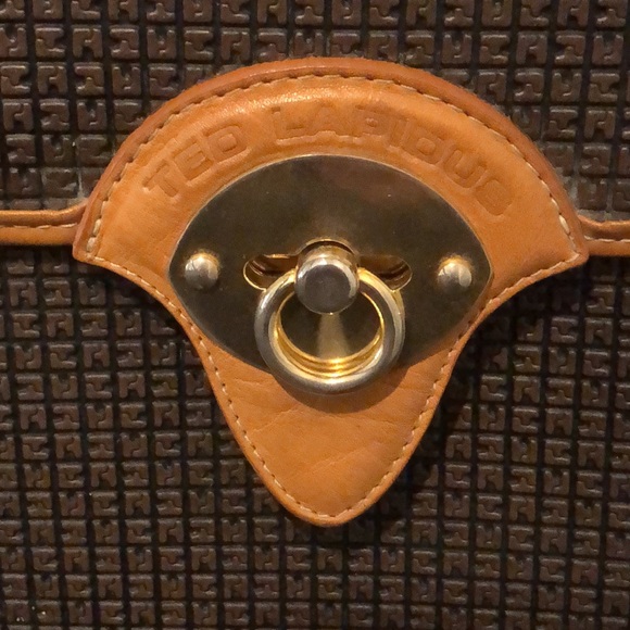 TED LAPIDUS Embossed Vinyl Leather Top Handle Lockable Laptop Briefcase RARE - Picture 7 of 17